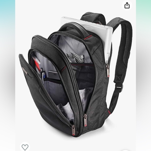 NWOT blue samsonite xenon 3.0 checkpoint friendly backpack. New wave loans logo. - Picture 14 of 16